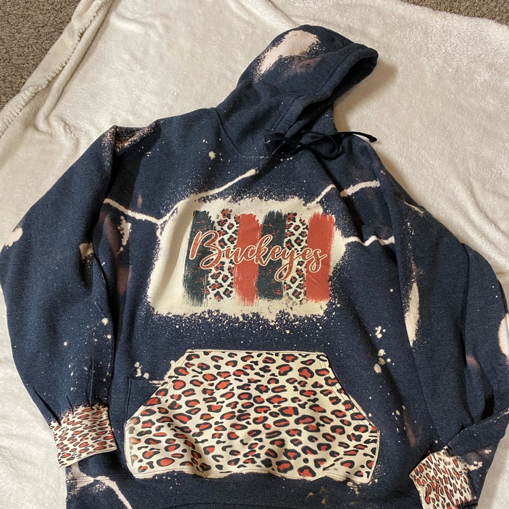 bleached leopard Ohio state hoodie.